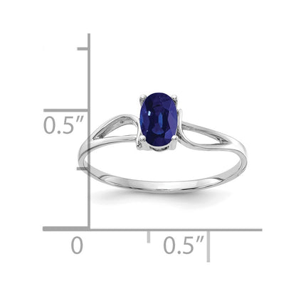 14k White Gold 6x4mm Oval Sapphire ring