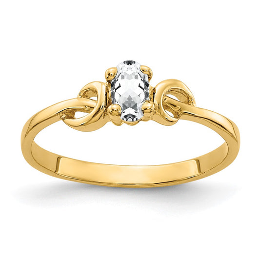 14K Yellow Gold 5x3mm Oval Cubic Zirconia ring