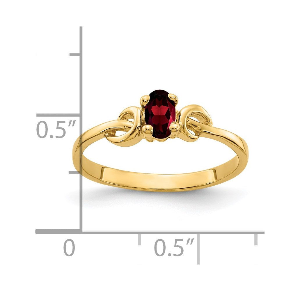 14K Yellow Gold 5x3mm Oval Garnet ring