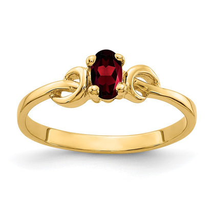 14K Yellow Gold 5x3mm Oval Garnet ring