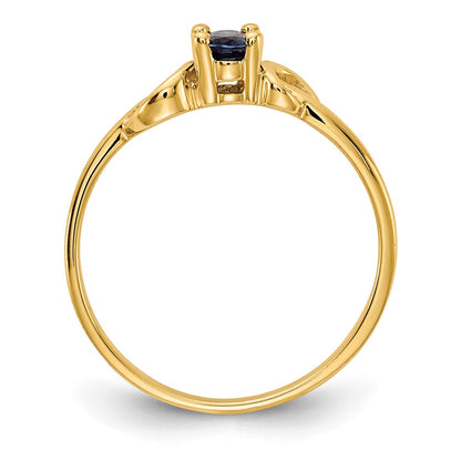 14K Yellow Gold 5x3mm Oval Sapphire ring