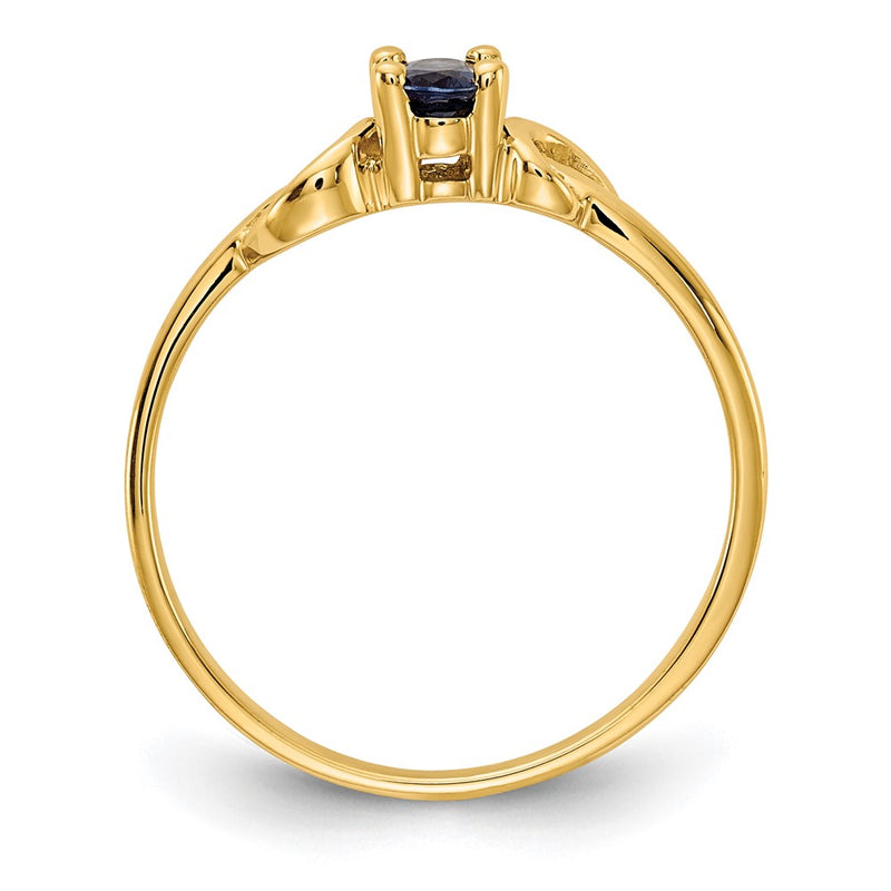 14K Yellow Gold 5x3mm Oval Sapphire ring