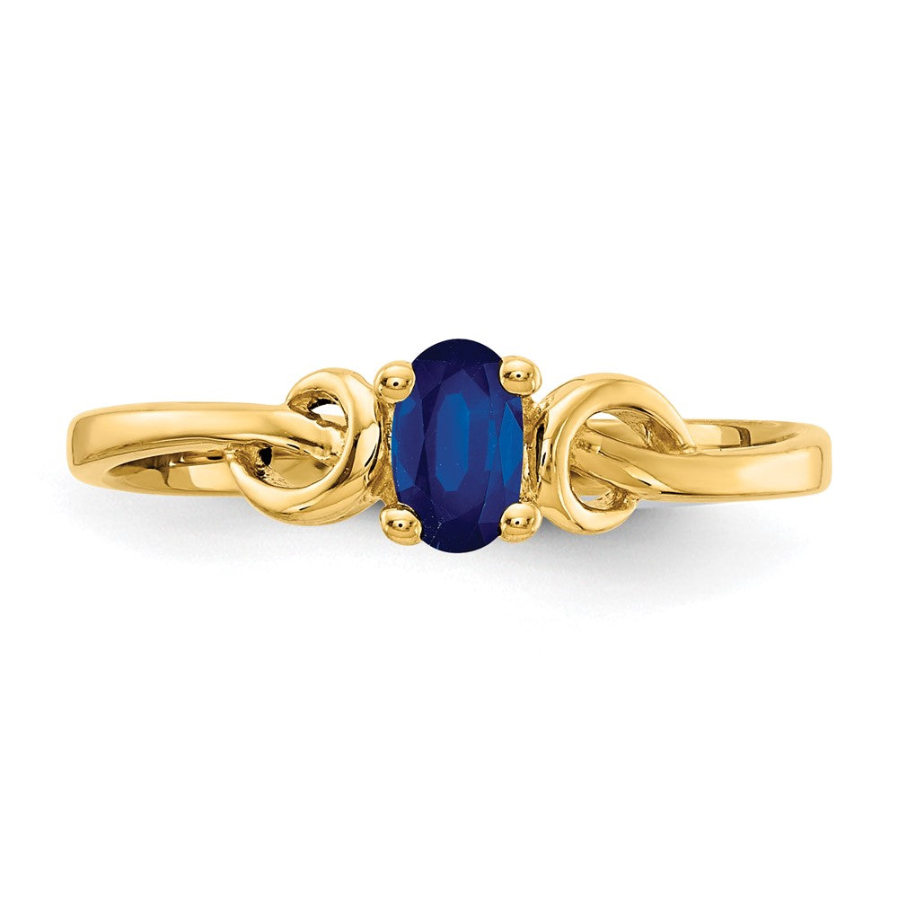14K Yellow Gold 5x3mm Oval Sapphire ring
