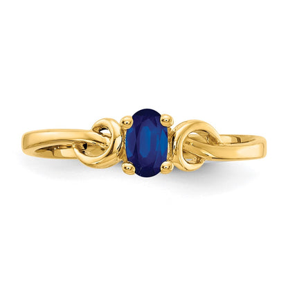 14K Yellow Gold 5x3mm Oval Sapphire ring