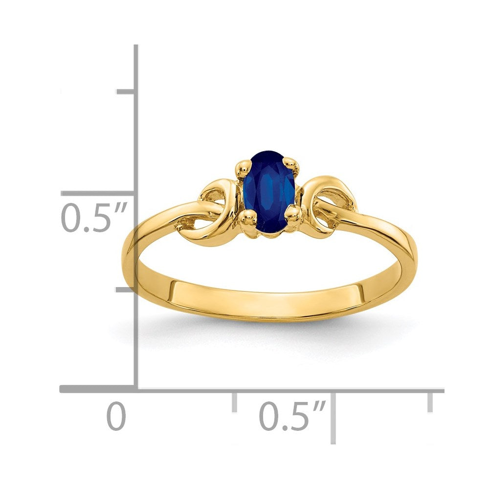 14K Yellow Gold 5x3mm Oval Sapphire ring