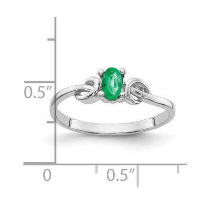 14k White Gold 5x3mm Oval Emerald ring