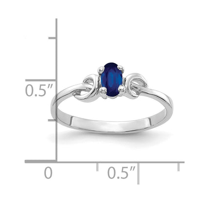 14k White Gold 5x3mm Oval Sapphire ring
