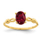 14K Yellow Gold 7x5mm Oval Created Ruby ring