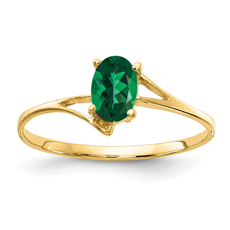 14K Yellow Gold 6x4mm Oval Mount St. Helens ring