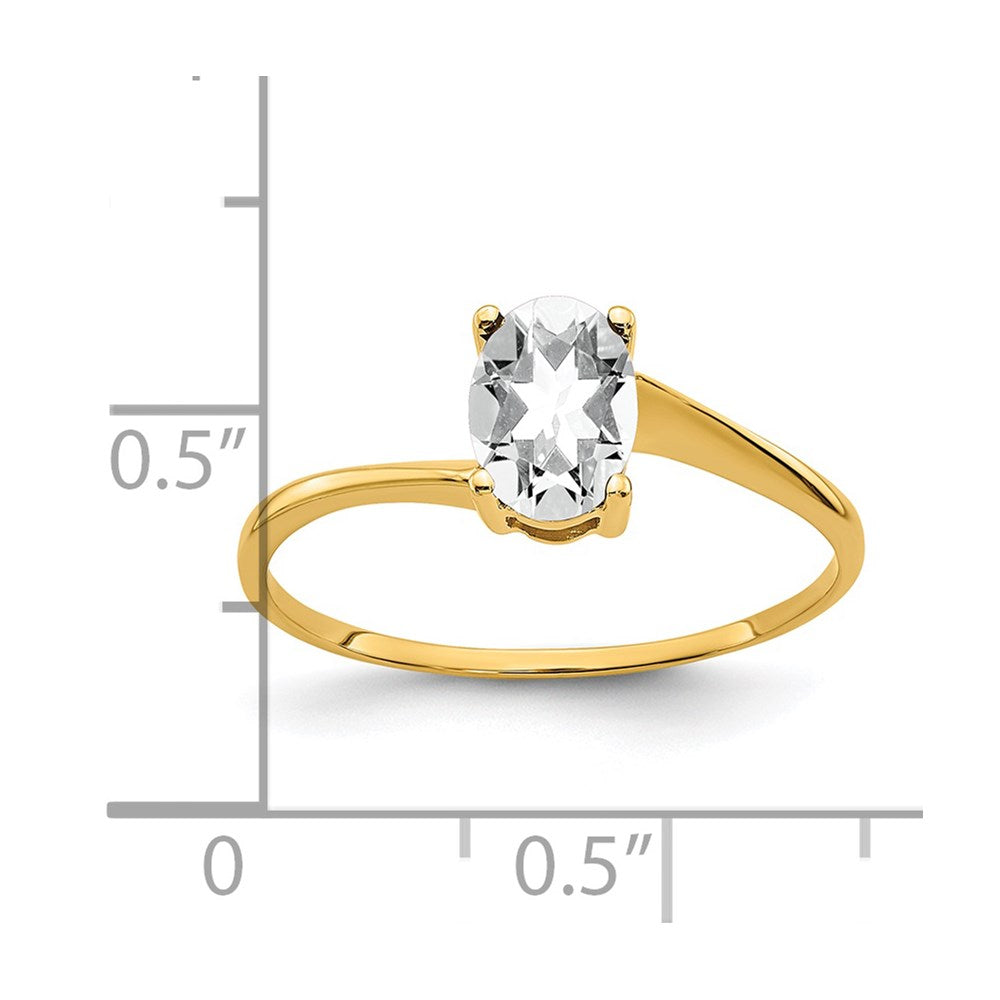 14K Yellow Gold 7x5mm Oval Cubic Zirconia ring