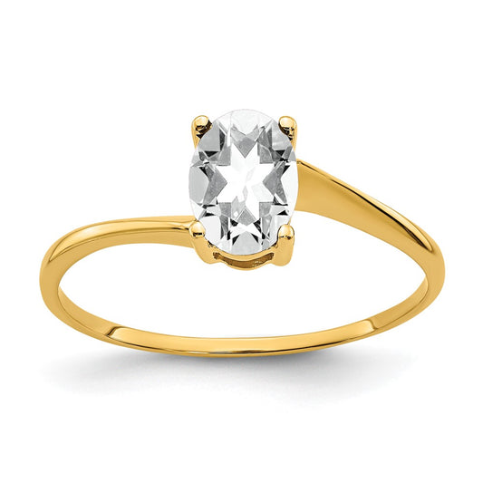 14K Yellow Gold 7x5mm Oval Cubic Zirconia ring