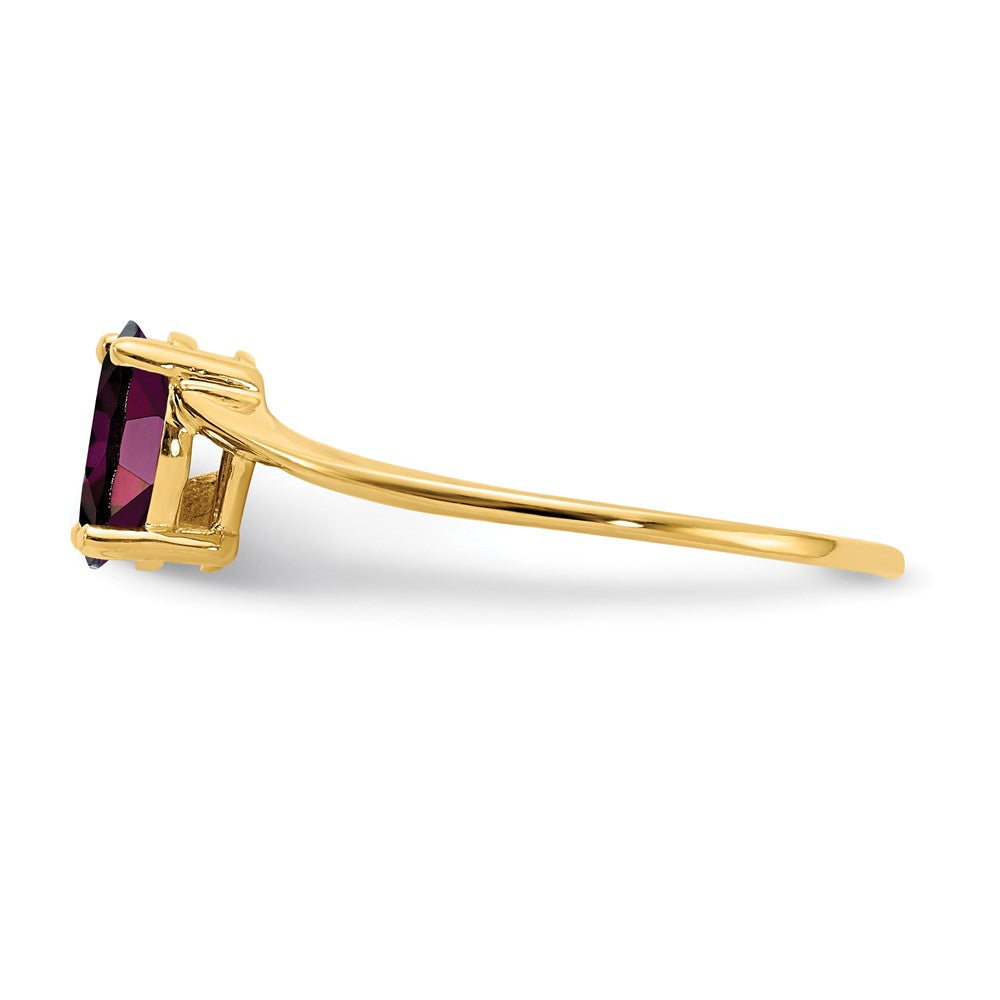 14k Yellow Gold 7x5mm Oval Rhodolite Garnet ring