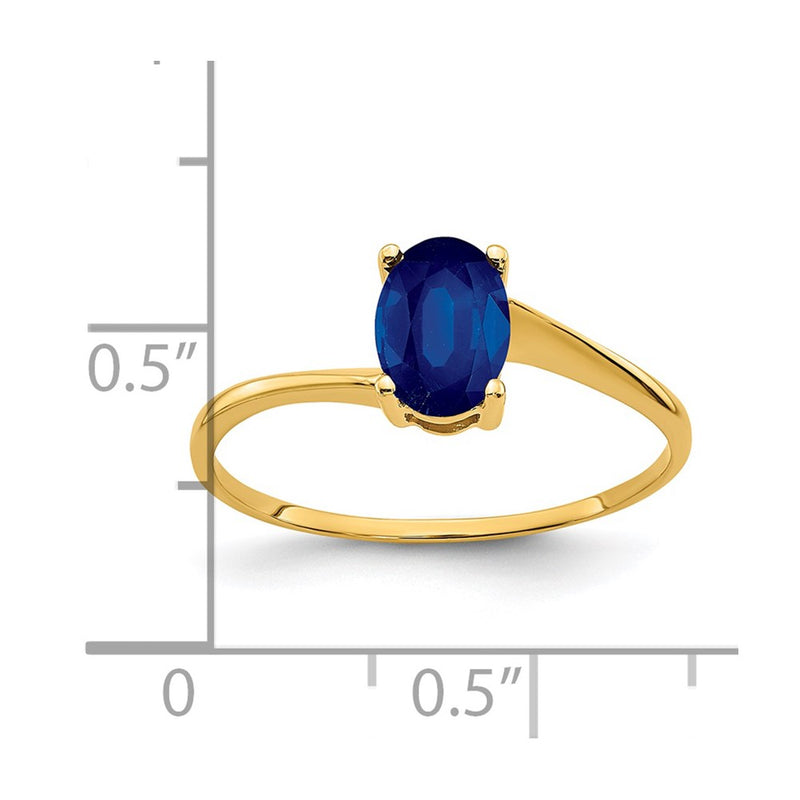 14K Yellow Gold 7x5mm Oval Sapphire ring