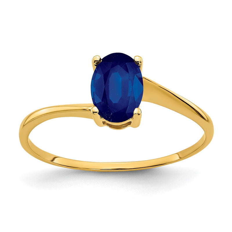 14K Yellow Gold 7x5mm Oval Sapphire ring