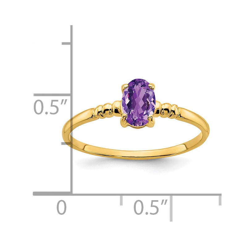 14K Yellow Gold 6x4mm Oval Amethyst ring