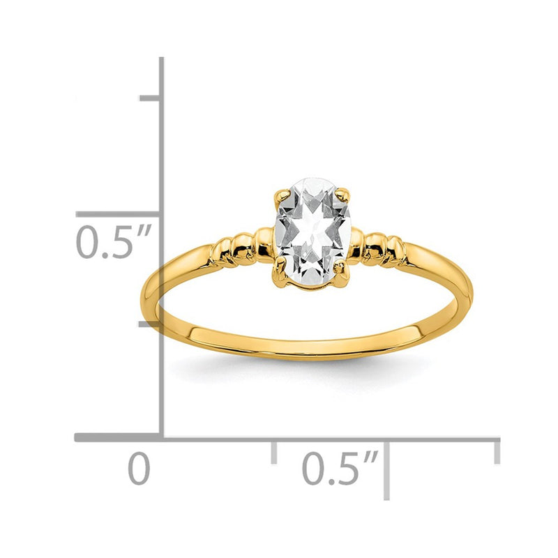 14K Yellow Gold 6x4mm Oval Cubic Zirconia ring