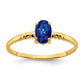 14K Yellow Gold 6x4mm Oval Sapphire ring