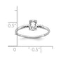 14k White Gold 6x4mm Oval Cubic Zirconia ring