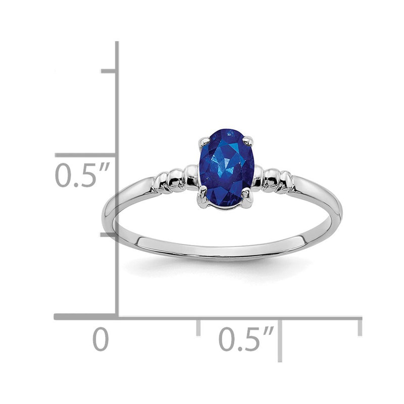 14k White Gold 6x4mm Oval Sapphire ring