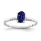 14k White Gold 6x4mm Oval Sapphire ring