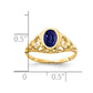 14K Yellow Gold 7x5mm Oval Sapphire ring