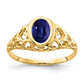 14K Yellow Gold 7x5mm Oval Sapphire ring