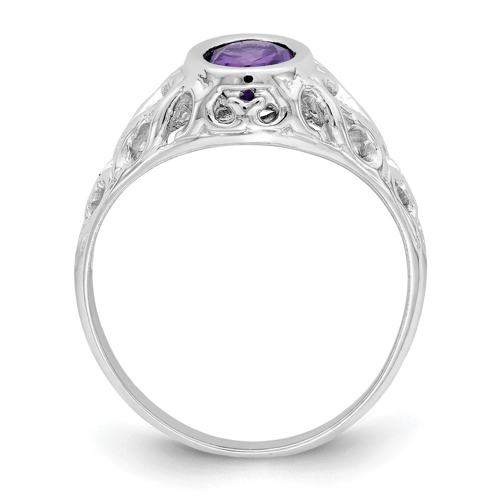 14k White Gold 7x5mm Oval Amethyst ring