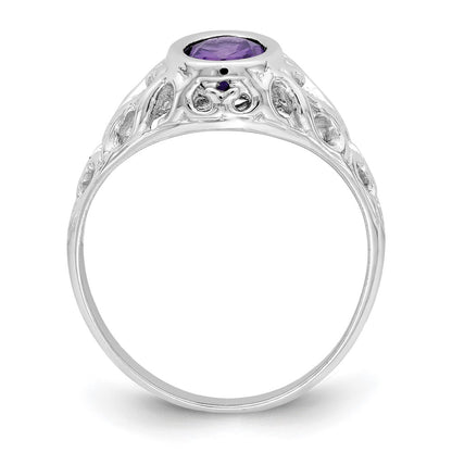 14k White Gold 7x5mm Oval Amethyst ring