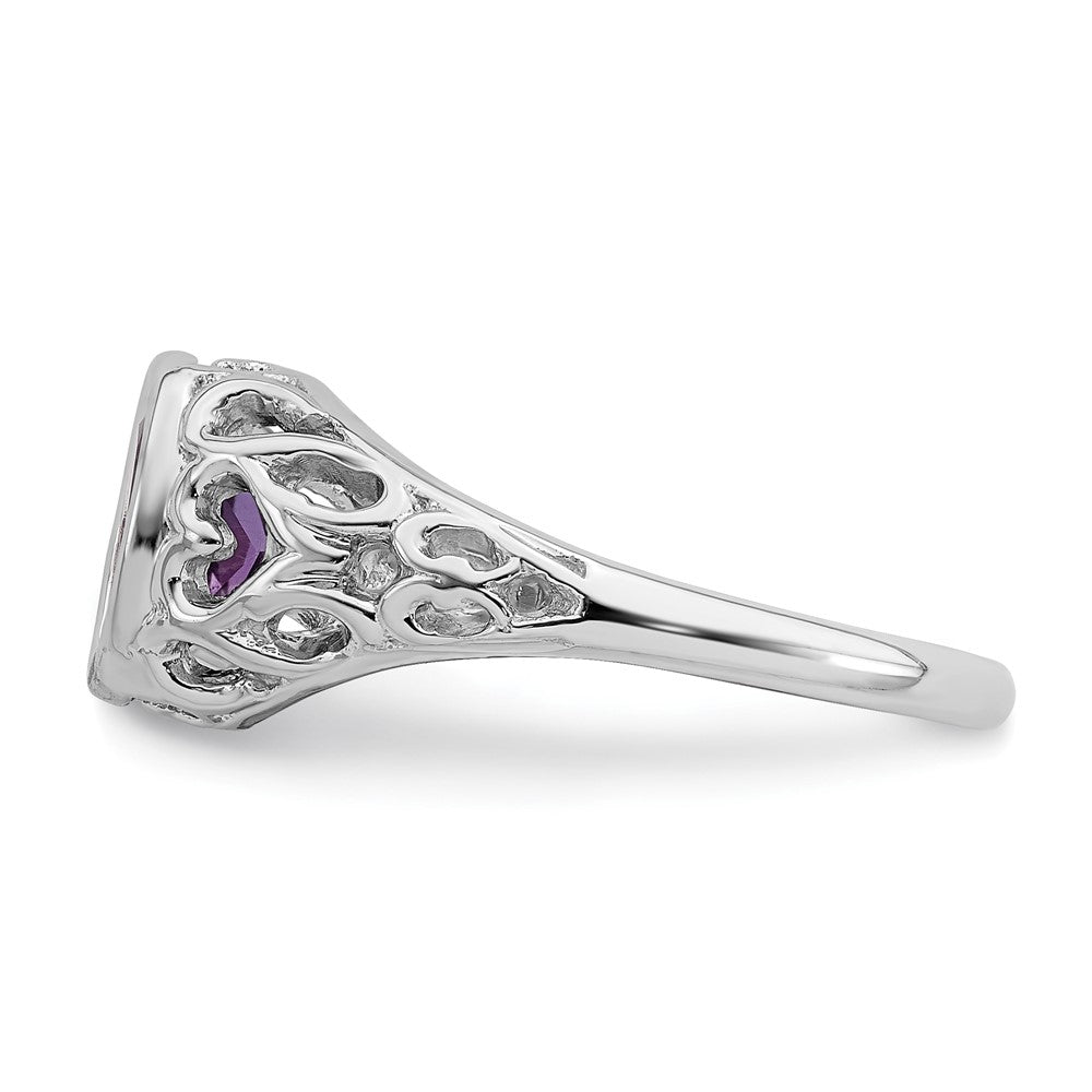 14k White Gold 7x5mm Oval Amethyst ring