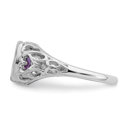 14k White Gold 7x5mm Oval Amethyst ring