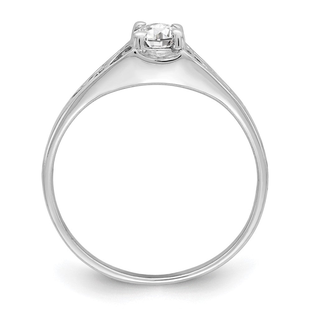 14k White Gold 6x4mm Oval Cubic Zirconia ring