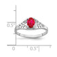 14k White Gold 6x4mm Oval Ruby ring