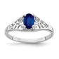 14k White Gold 6x4mm Oval Sapphire ring