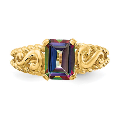 14K Yellow Gold Mystic Topaz Ring