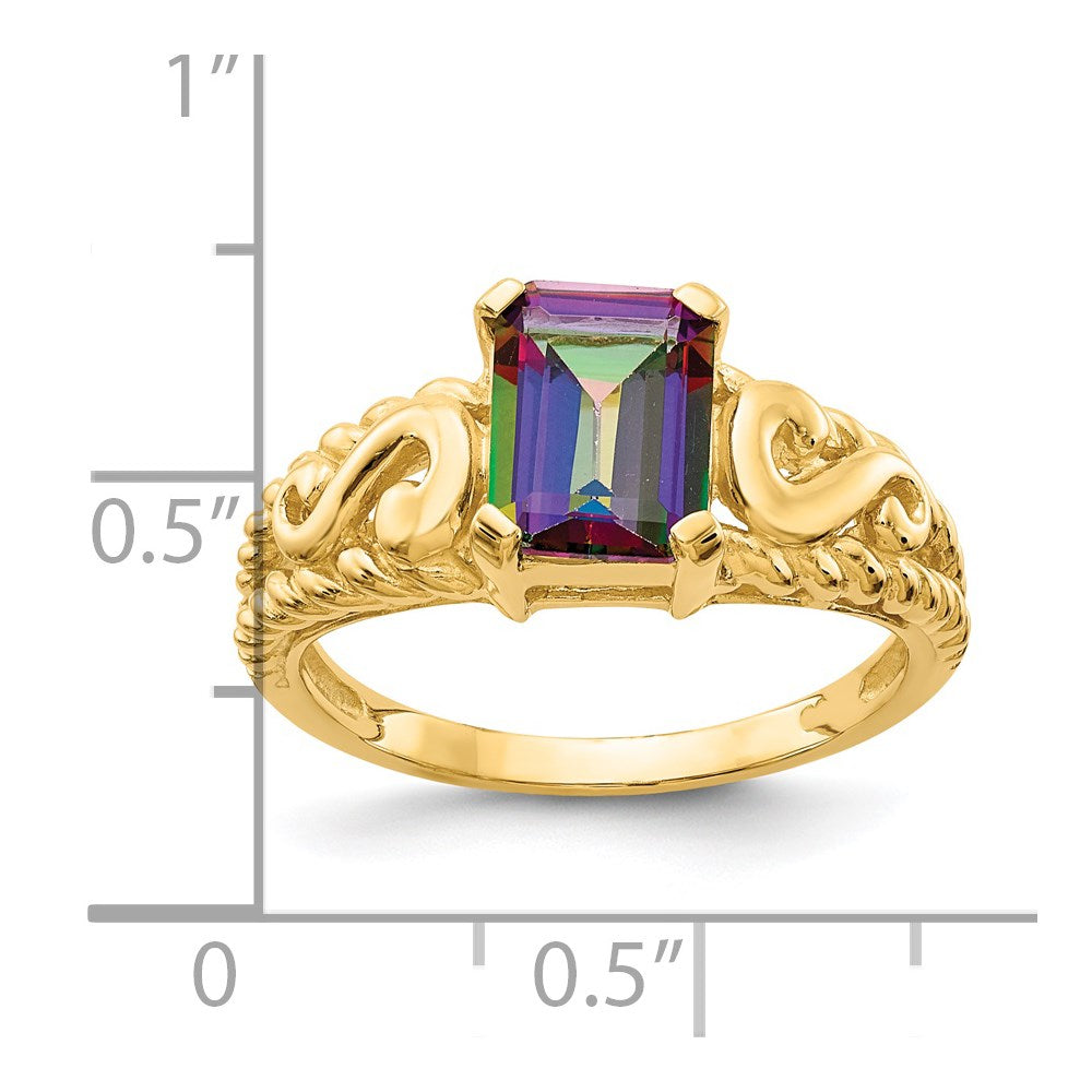 14K Yellow Gold Mystic Topaz Ring