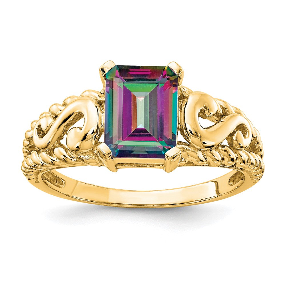 14K Yellow Gold Mystic Topaz Ring