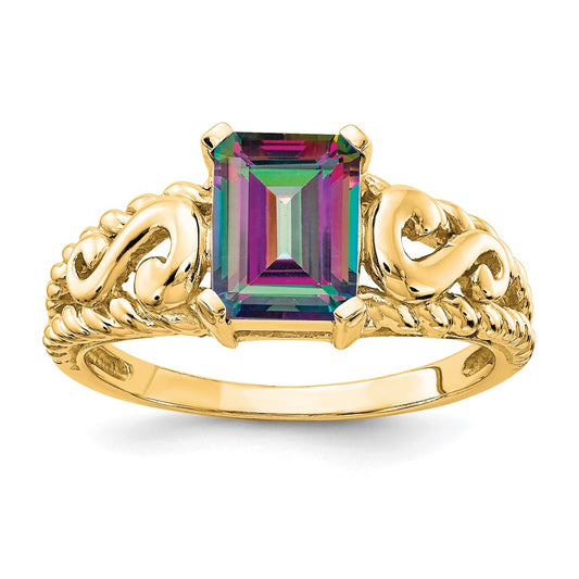 14K Yellow Gold Mystic Topaz Ring
