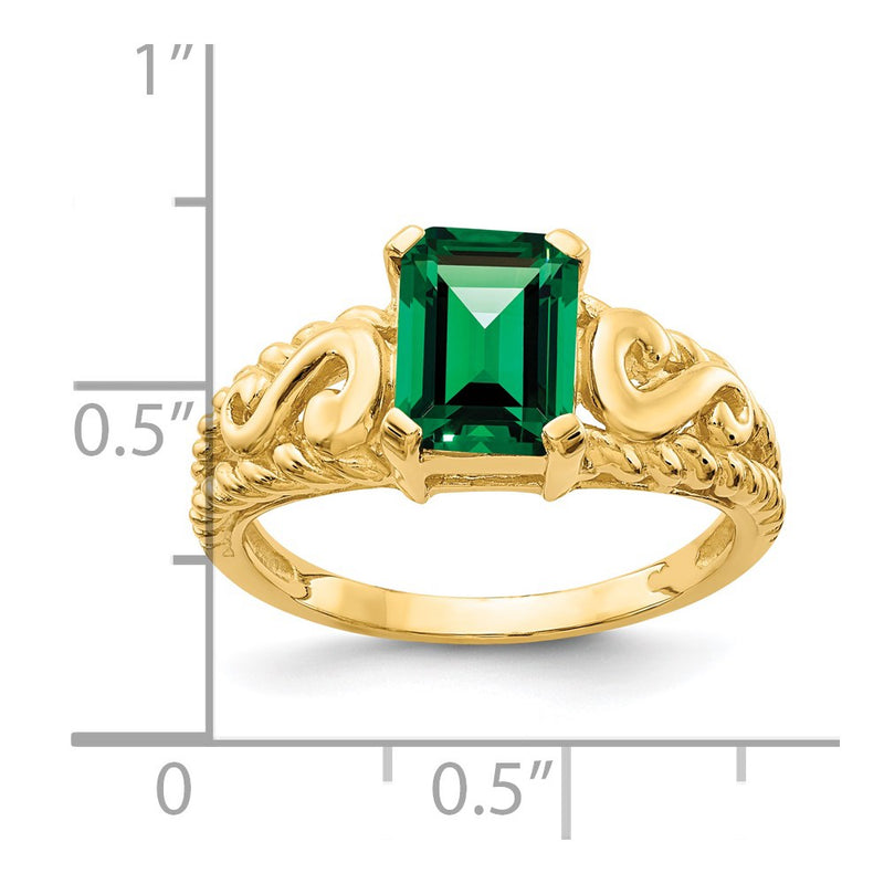 14K Yellow Gold 8x6mm Emerald Cut Mount St. Helens ring