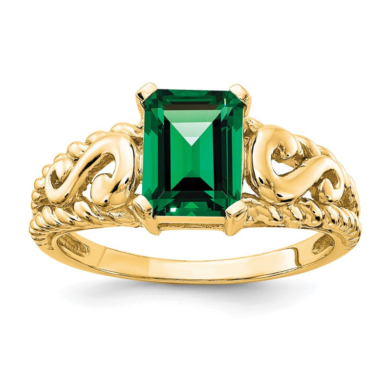 14K Yellow Gold 8x6mm Emerald Cut Mount St. Helens ring
