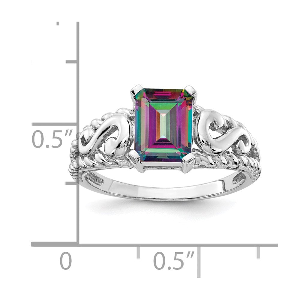 14k White Gold Mystic Topaz Ring