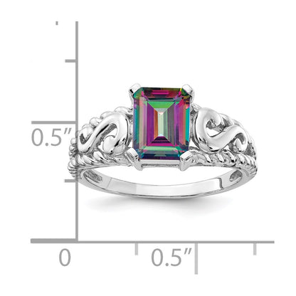 14k White Gold Mystic Topaz Ring