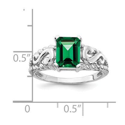 14k White Gold 8x6mm Emerald Cut Mount St. Helens ring