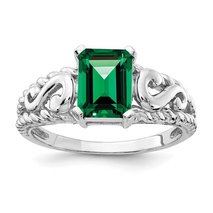 14k White Gold 8x6mm Emerald Cut Mount St. Helens ring