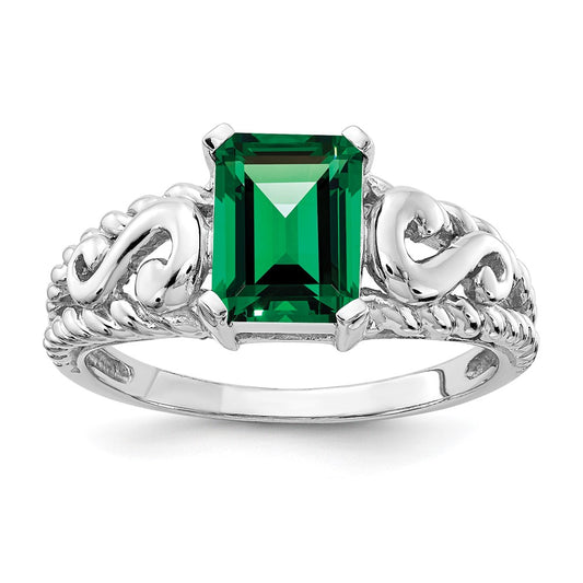14k White Gold 8x6mm Emerald Cut Mount St. Helens ring