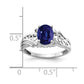 14k White Gold 8x6mm Oval Sapphire A Real Diamond ring