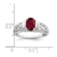 14k White Gold 7x5mm Oval Created Ruby ring