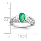 14k White Gold 7x5mm Oval Emerald ring