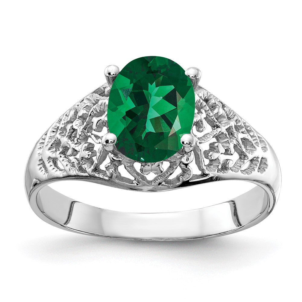 14k White Gold 8x6mm Oval Mount St. Helens ring