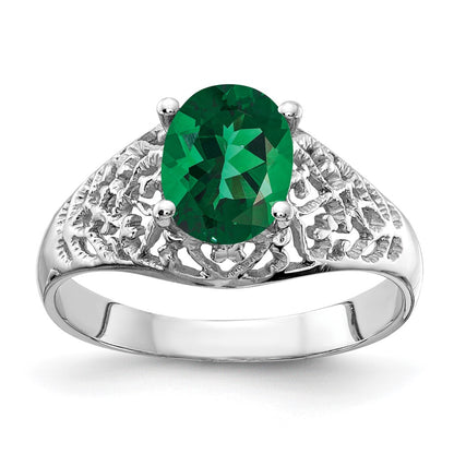 14k White Gold 8x6mm Oval Mount St. Helens ring