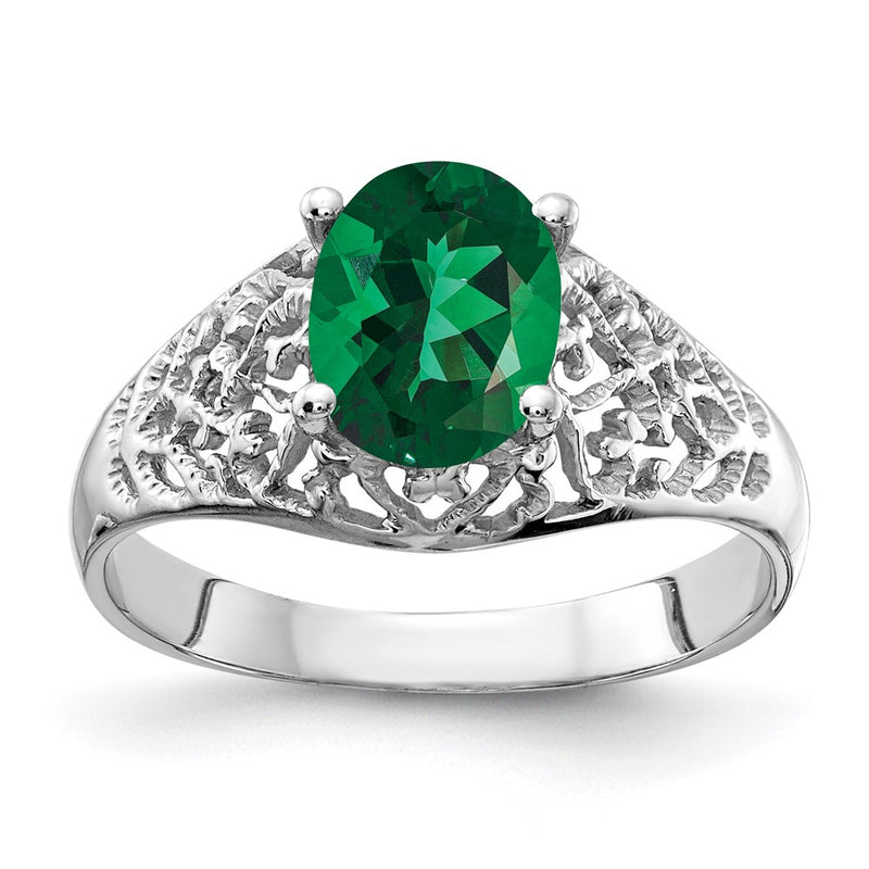 14k White Gold 8x6mm Oval Mount St. Helens ring